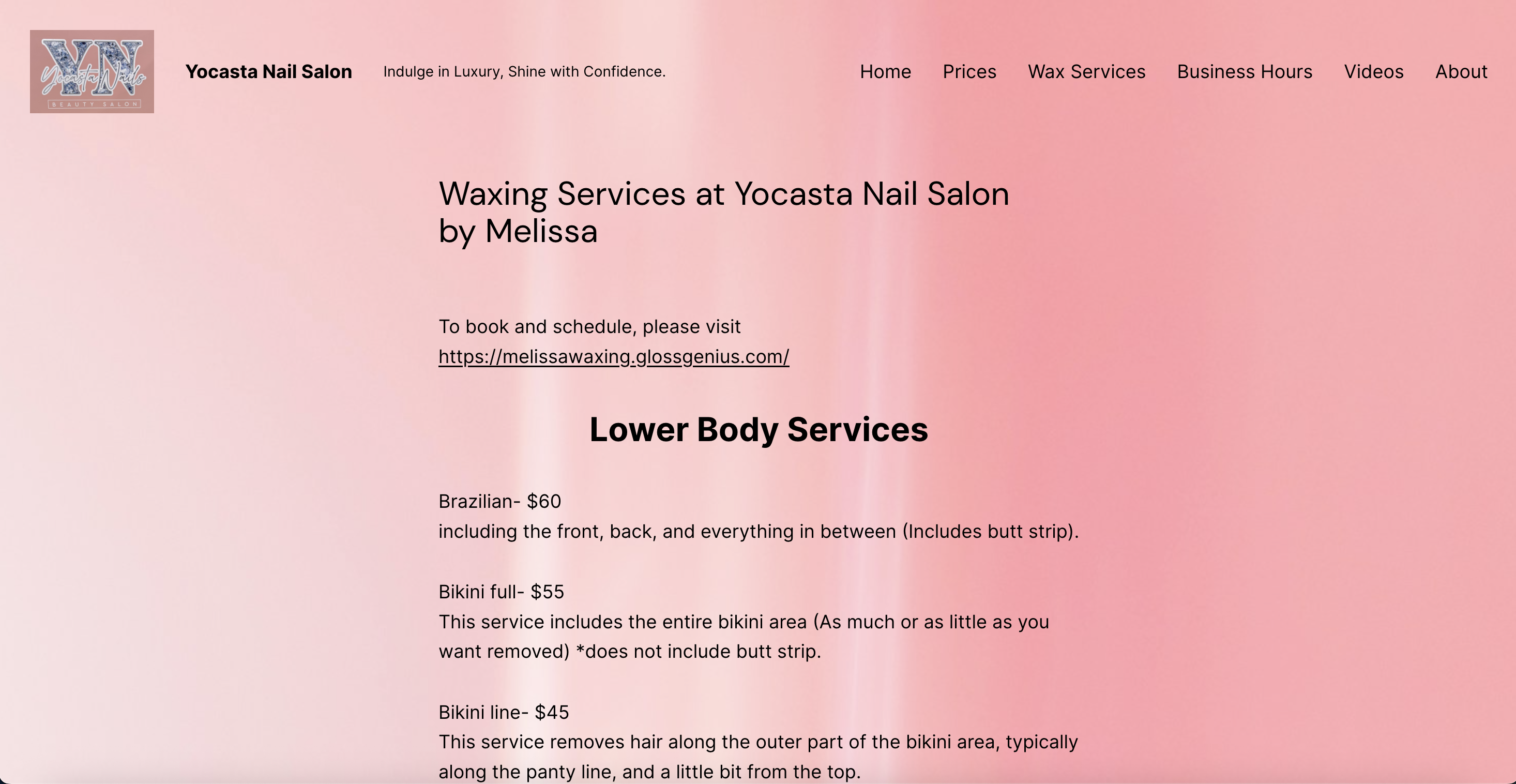 Nail Salon Website - Gallery
